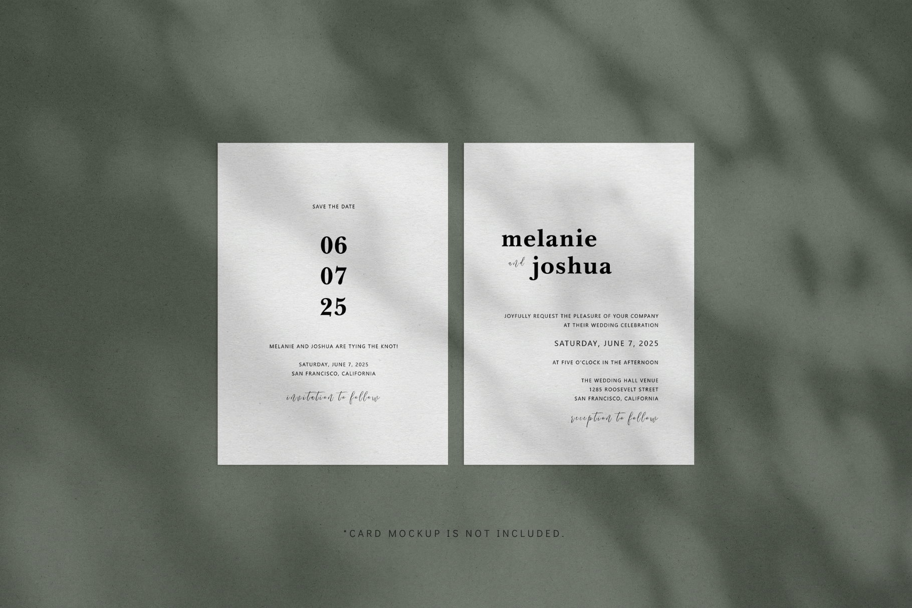 50 Shadow Overlays 04 Windows, Blinds, Botanical, Plants, Leaves, Branches - Card Mockup Preview Example