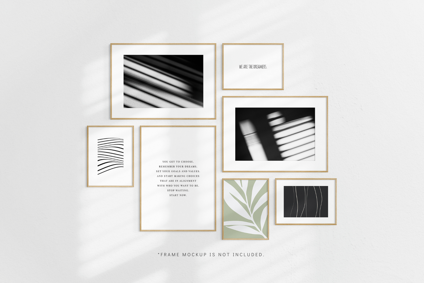 50 Shadow Overlays 04 Windows, Blinds, Botanical, Plants, Leaves, Branches - Frame Mockup Preview Example