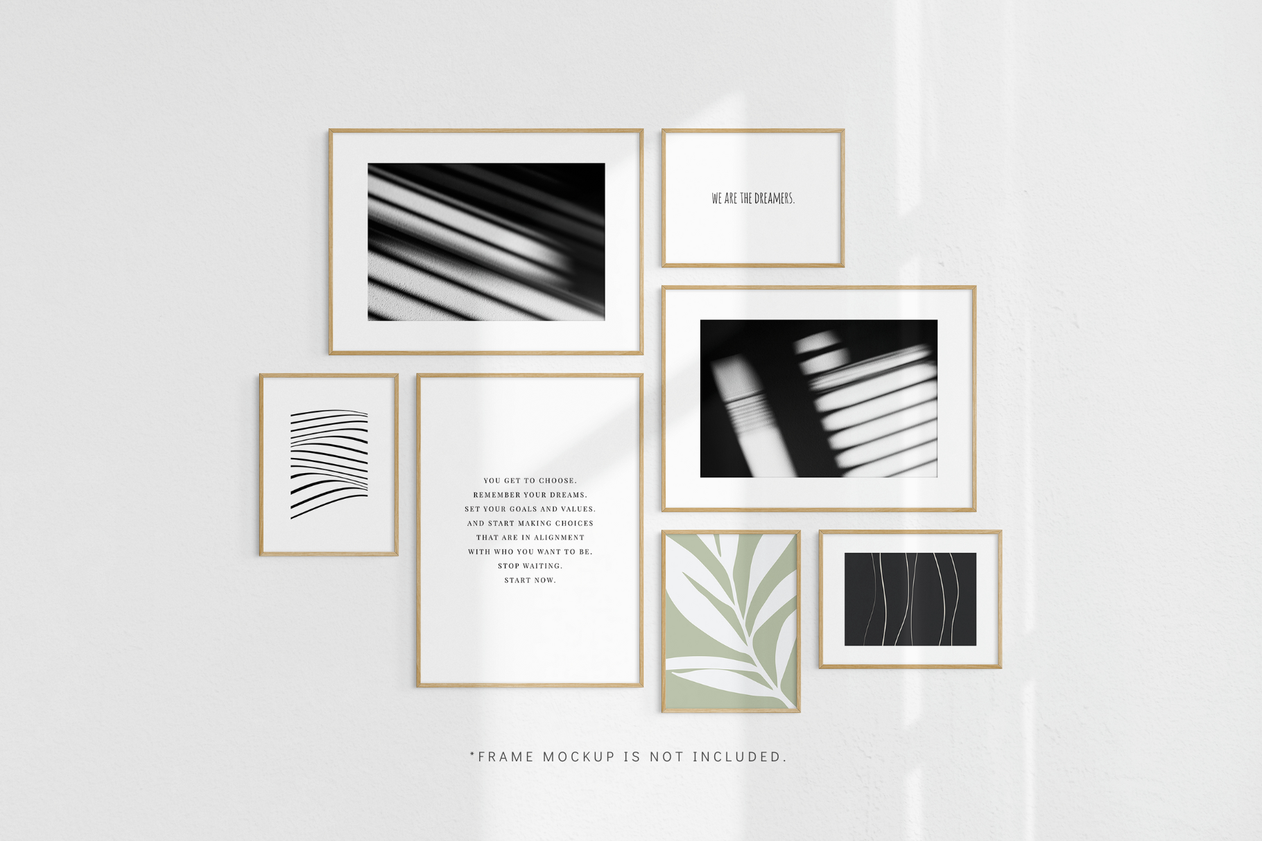 50 Shadow Overlays 04 Windows, Blinds, Botanical, Plants, Leaves, Branches - Frame Mockup Preview Example