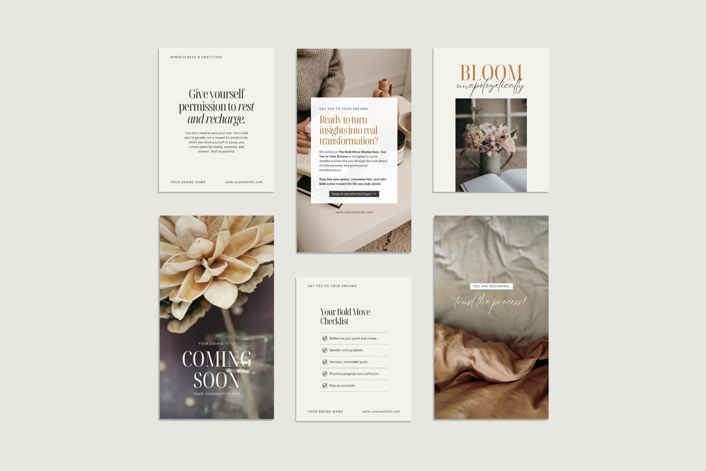 Solenne Social Media Posts &amp; Instagram Stories | Canva Templates | Sleek, Polished, Modern, Elegant, Chic Designs