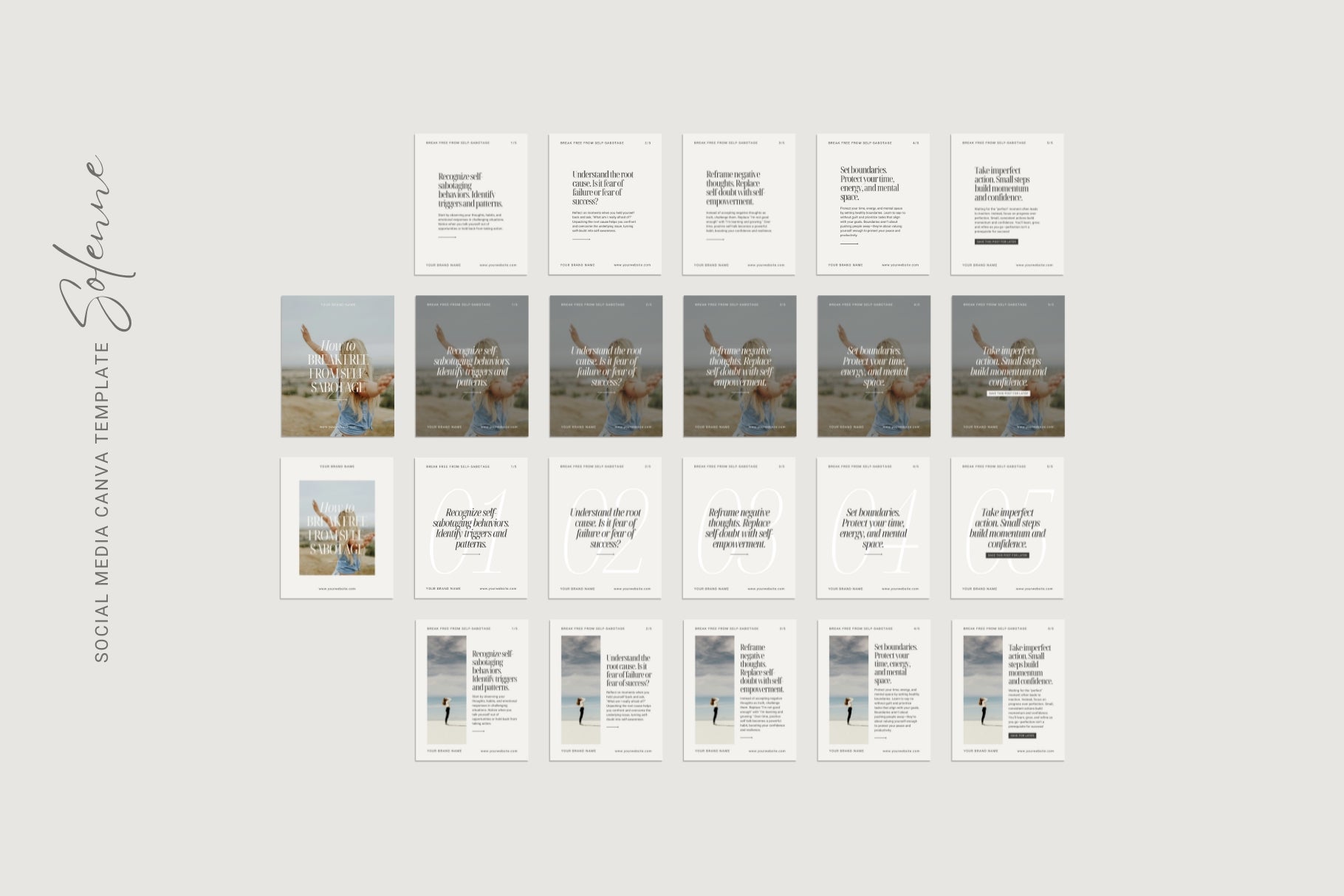 Solenne Social Media Posts &amp; Instagram Stories | Canva Templates | Sleek, Polished, Modern, Elegant, Chic Designs