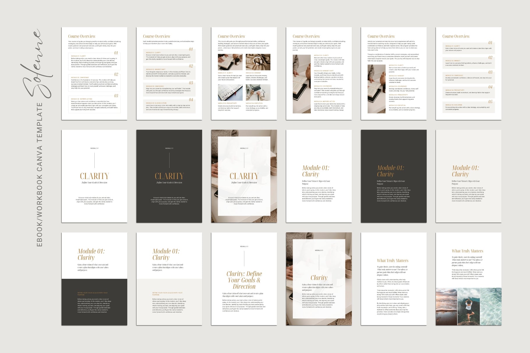 Solenne Canva Template Bundle | Lead Magnet Template Canva | Canva Ebook and Workbook Template