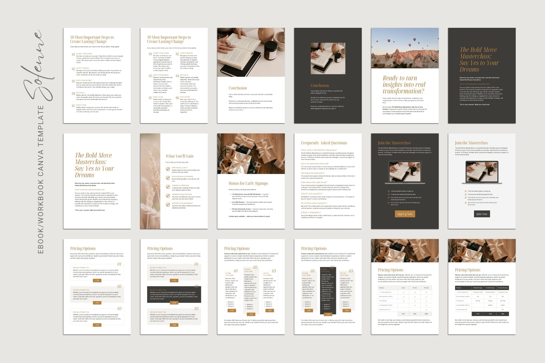 Solenne Canva Template Bundle | Lead Magnet Template Canva | Canva Ebook and Workbook Template