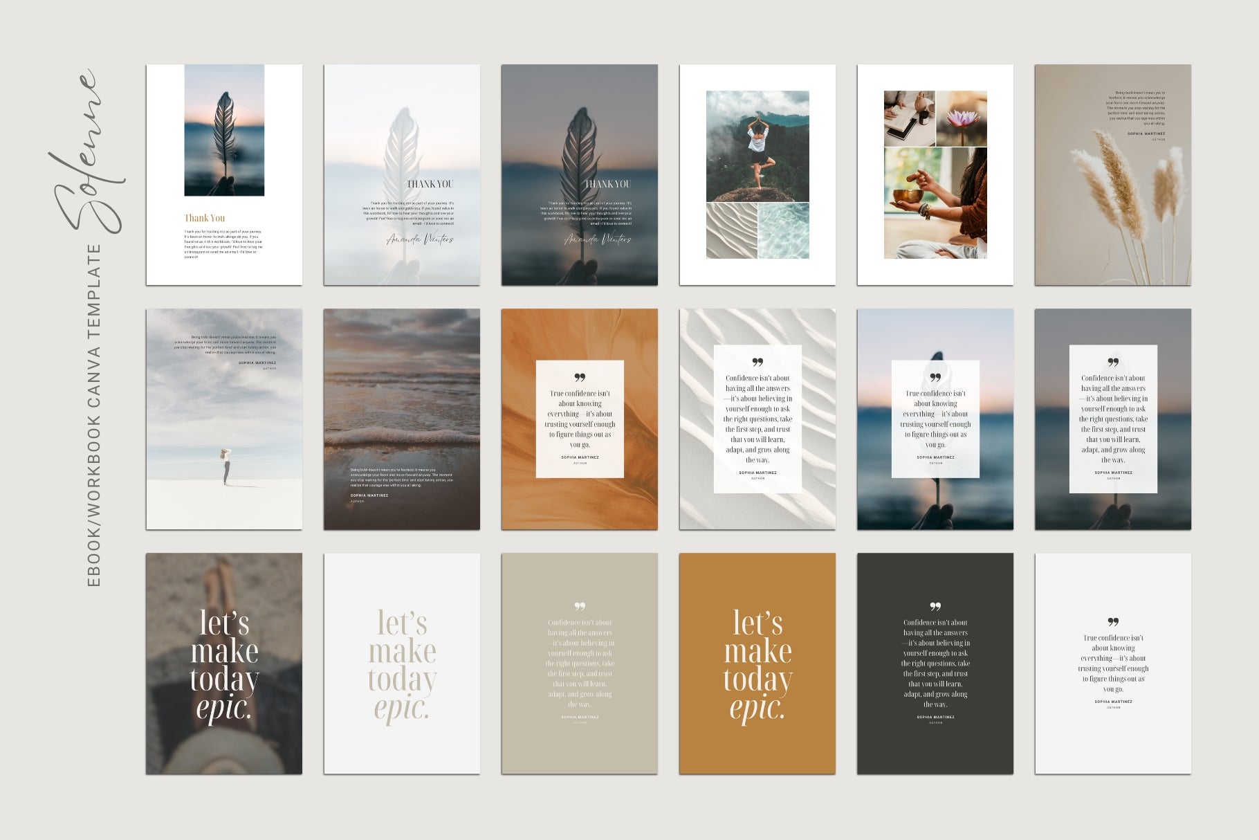 Solenne Canva Template Bundle | Lead Magnet Template Canva | Canva Ebook and Workbook Template