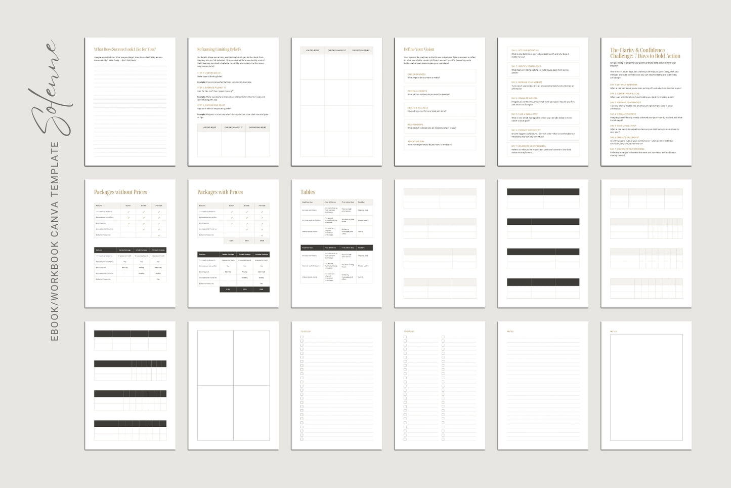 Solenne Ebook & Workbook Canva Template | Lead Magnet Template Canva for Coaches, Course Creators, Entrepreneurs, and Small Business Owners