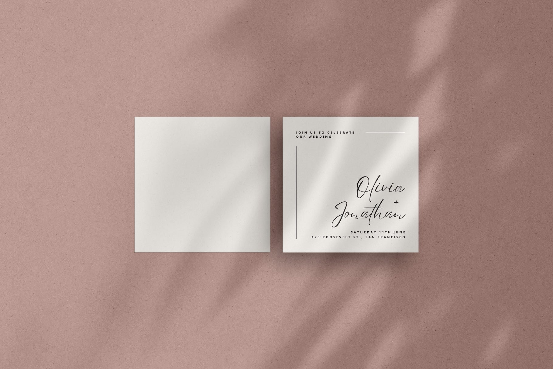 Square Card Mockup | Square Paper Mockup Set | PSD