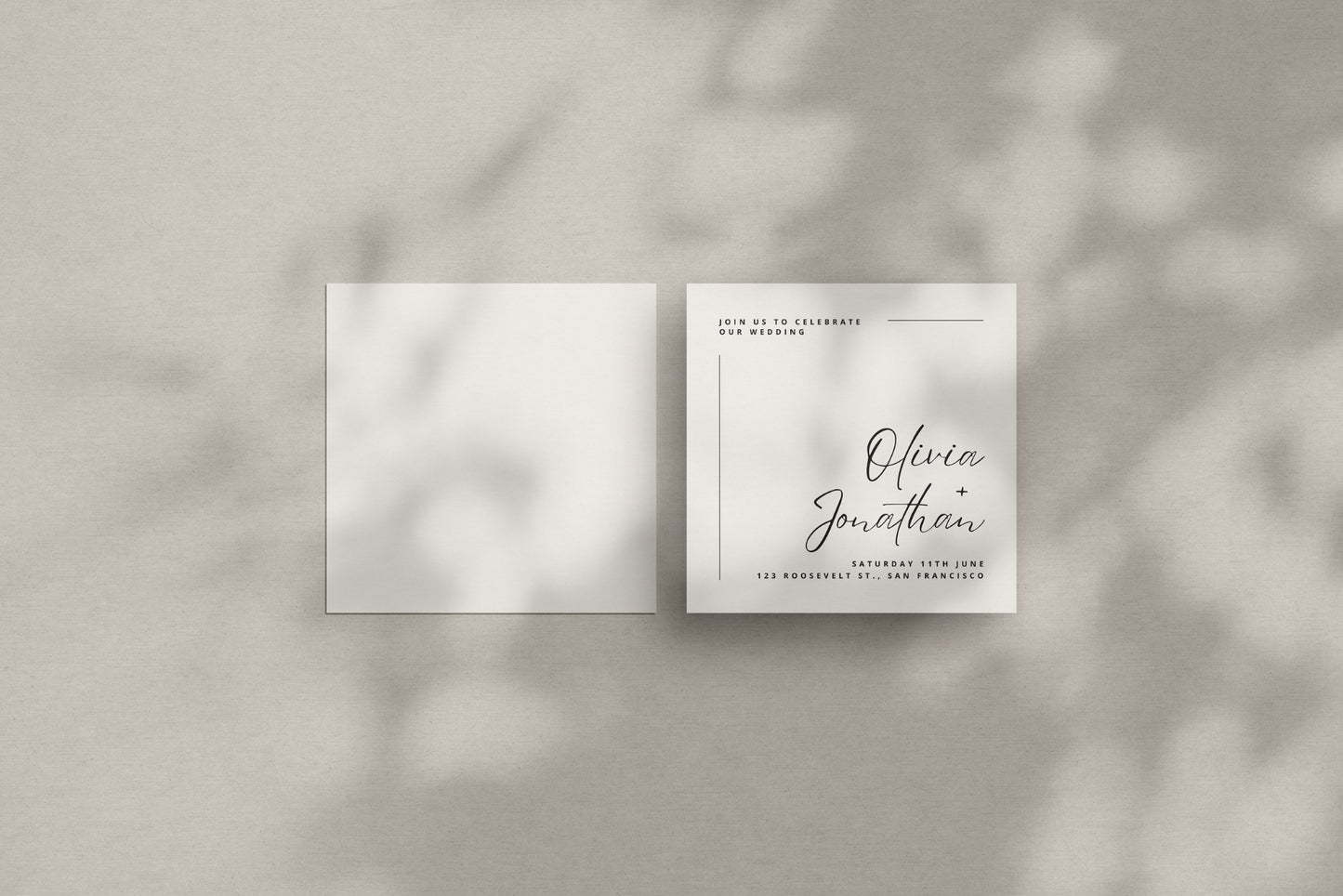 Square Card Mockup | Square Paper Mockup Set | PSD