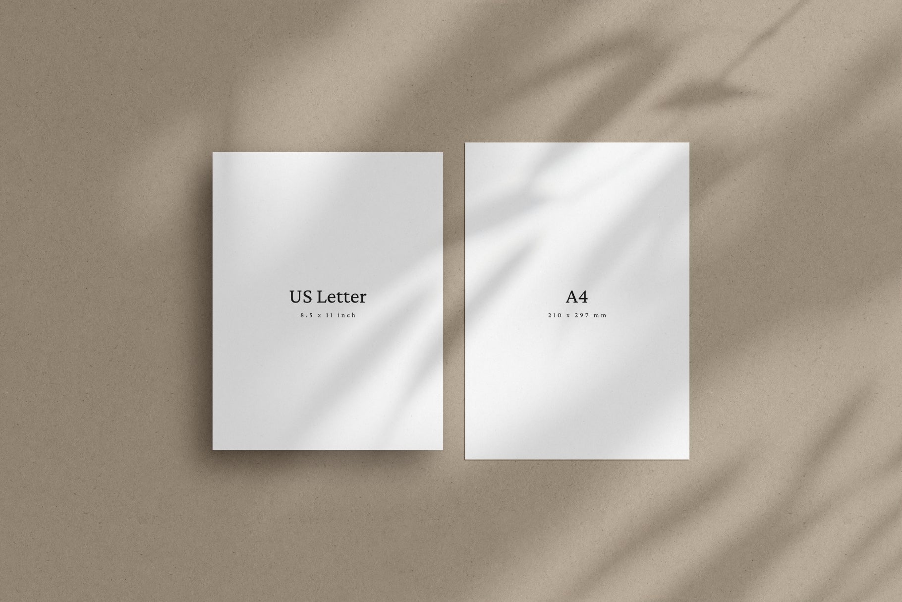 Vertical US Letter and A4 Flyer Mockup | US Letter, A4 Portrait | Paper Mockup Set | PSD