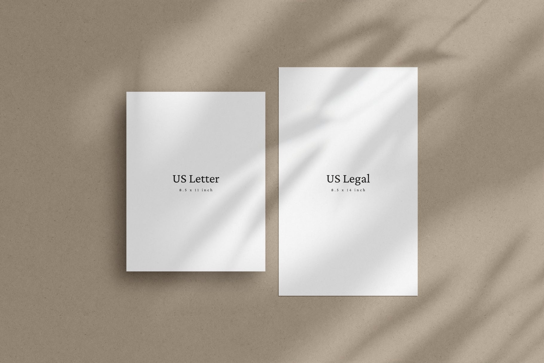 Vertical US Letter and US Legal Flyer Mockup | US Letter, US Legal Portrait | Paper Mockup Set | PSD