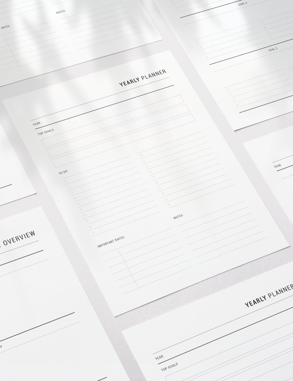 Printable Yearly Planner | Undated | Printable Planner Essentials | A4 | A5 | US Letter | Printable Planner Pages | Minimal Aesthetic | Clean Design | PDF + JPEG | PAPER MOON Art & Design