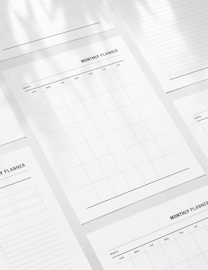Printable Monthly Planner | Undated | A4 | A5 | US Letter | PDF + JPEG ...