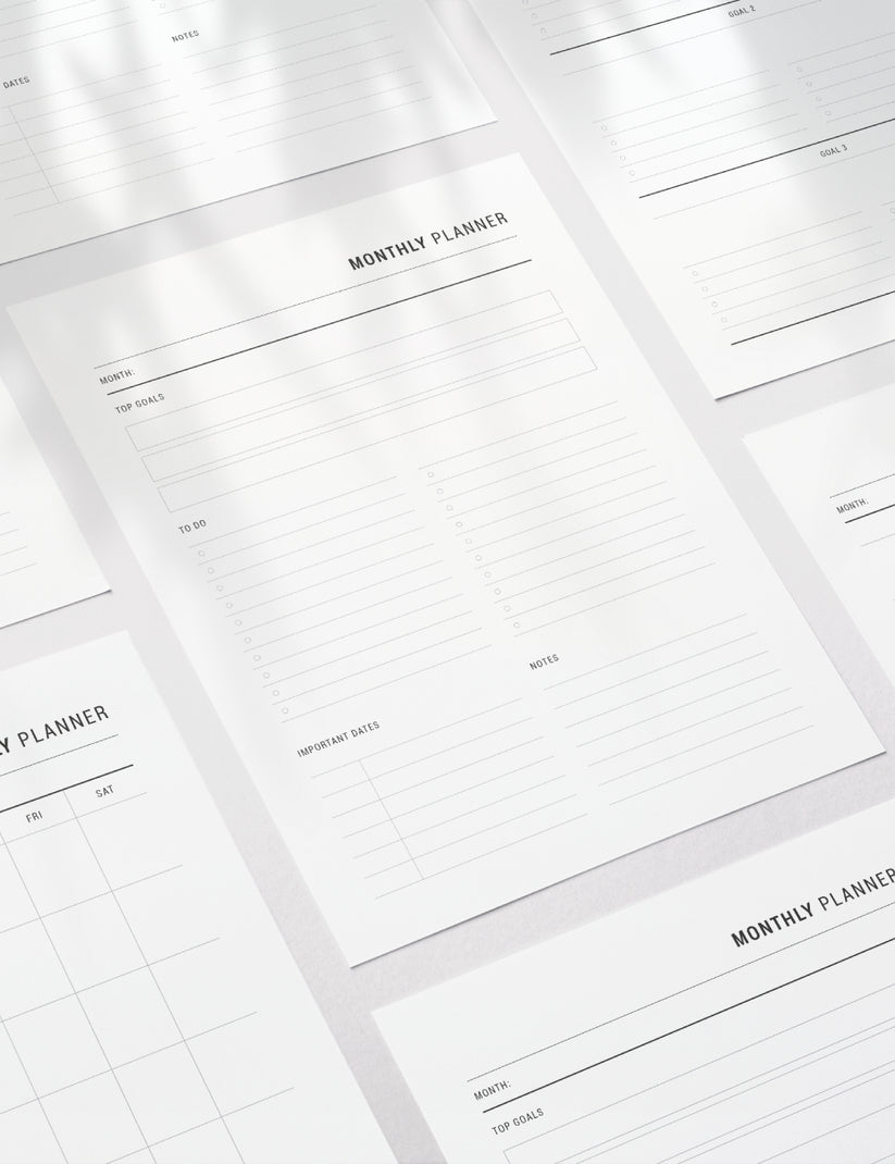 Printable Monthly Planner | Undated | A4 | A5 | US Letter | PDF + JPEG ...