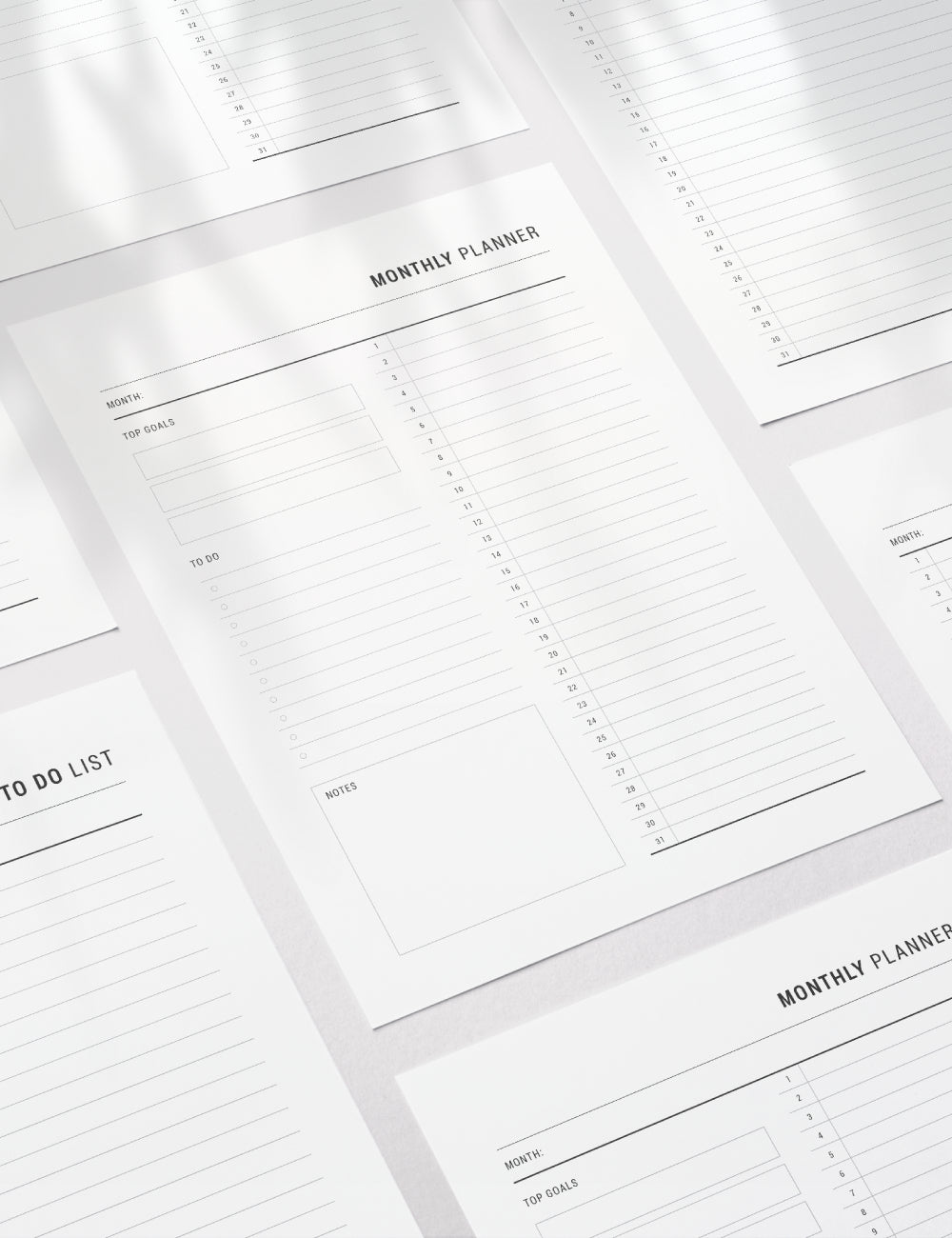 Printable Monthly Planner | Undated | Printable Planner Essentials | A4 | A5 | US Letter | Printable Planner Pages | Minimal Aesthetic | Clean Design | PDF + JPEG | PAPER MOON Art & Design