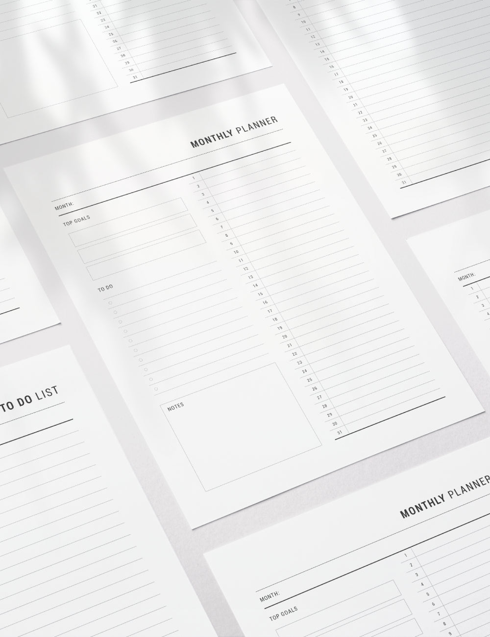 Printable Monthly Planner | Undated | A4 | A5 | US Letter | PDF + JPEG ...