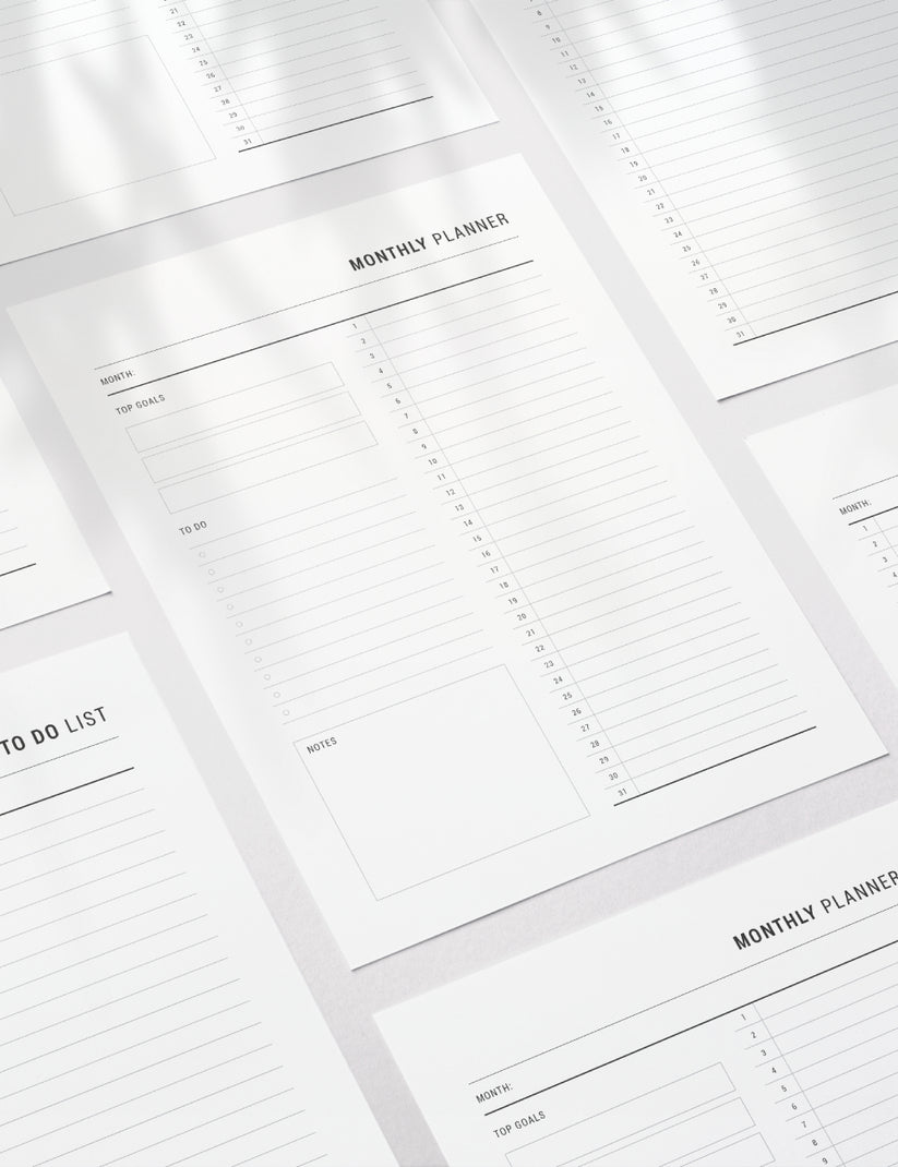 Printable Monthly Planner | Undated | A4 | A5 | US Letter | PDF + JPEG ...