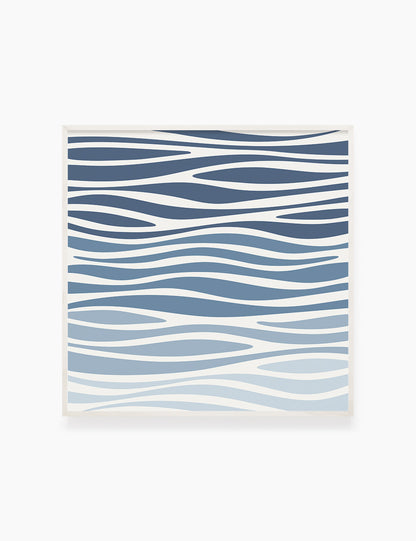 BLUE OCEAN WAVES. BOHO ART. Minimalist. Abstract. Printable Wall Art Illustration. - PAPER MOON Art & Design