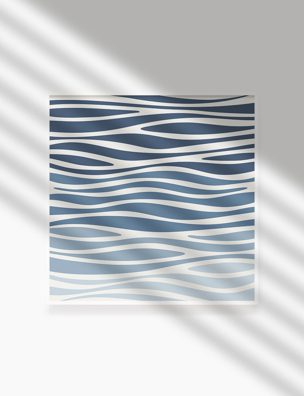 BLUE OCEAN WAVES. BOHO ART. Minimalist. Abstract. Printable Wall Art Illustration. - PAPER MOON Art & Design