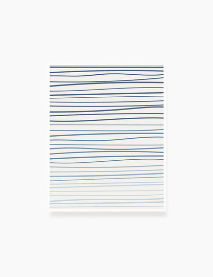 WAVY LINES. BLUE. Minimalist. Abstract. Boho Art. Printable Wall Art Illustration. - PAPER MOON Art & Design