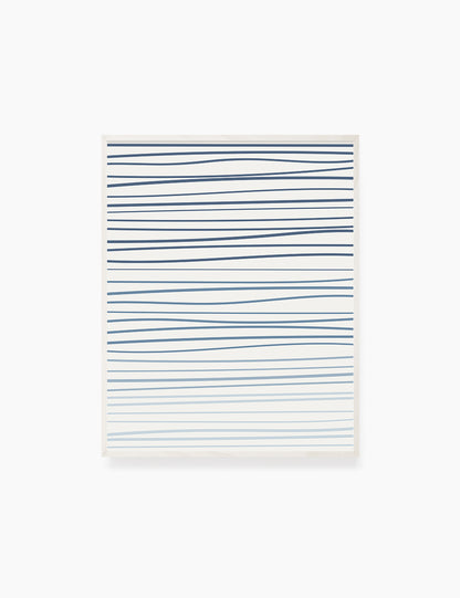 WAVY LINES. BLUE. Minimalist. Abstract. Boho Art. Printable Wall Art Illustration. - PAPER MOON Art & Design