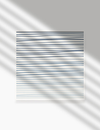 WAVY LINES. BLUE. Minimalist. Abstract. Boho Art. Printable Wall Art Illustration. - PAPER MOON Art & Design