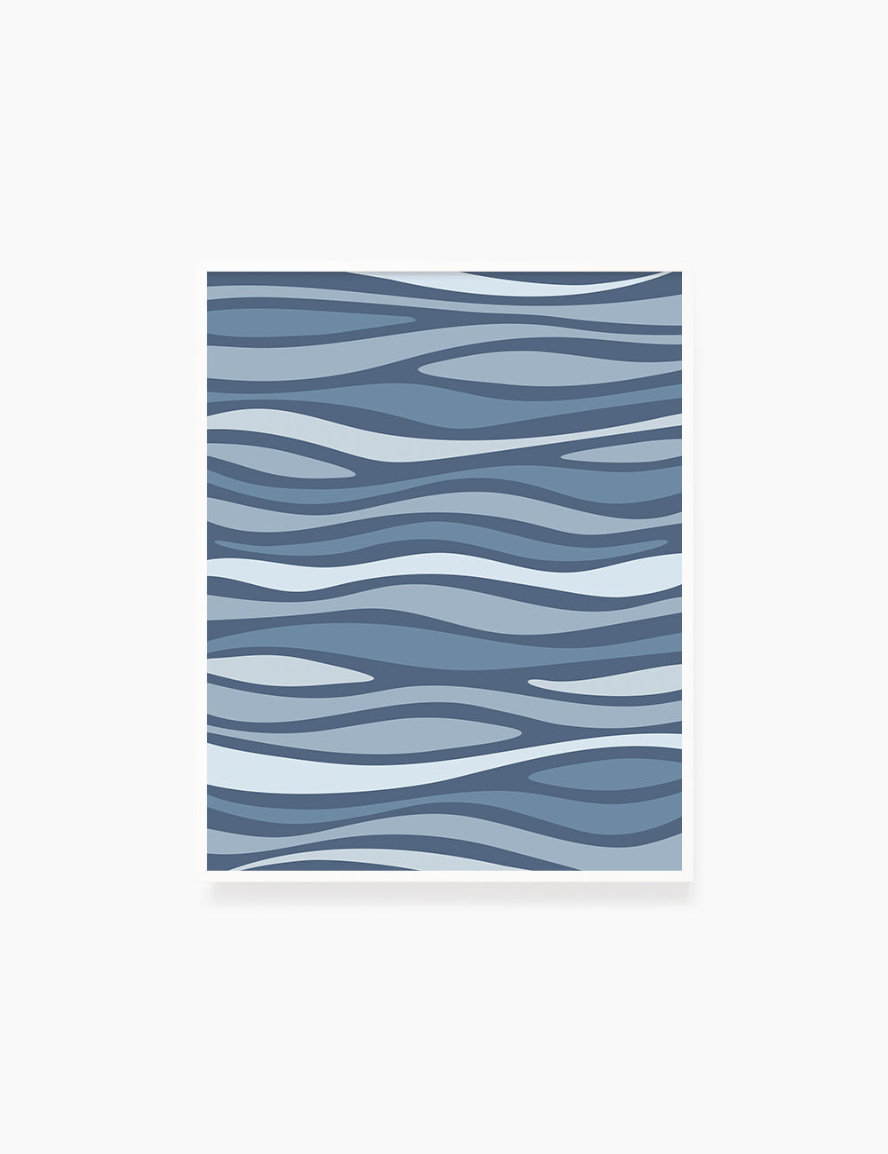 BLUE OCEAN WAVES. BOHO ART. Minimalist. Abstract. Printable Wall Art Illustration. - PAPER MOON Art & Design