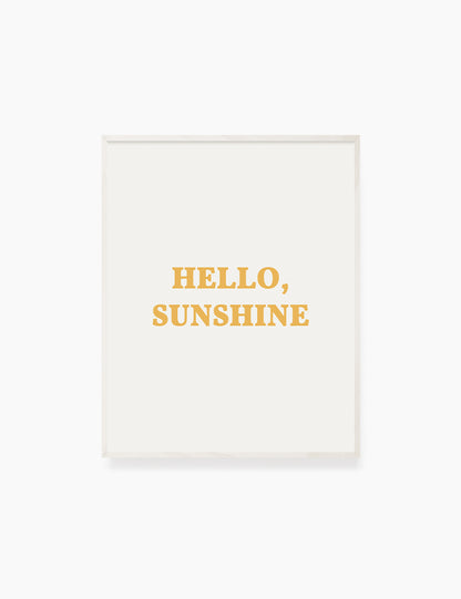 HELLO, SUNSHINE. Hello Sunshine Quote. Yellow. Printable Wall Art Quote. - PAPER MOON Art & Design