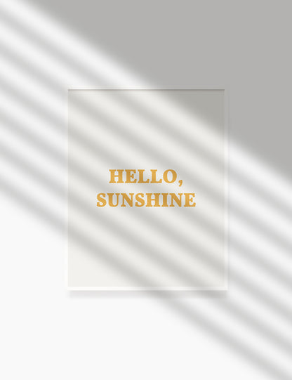 HELLO, SUNSHINE. Hello Sunshine Quote. Yellow. Printable Wall Art Quote. - PAPER MOON Art & Design