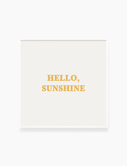HELLO, SUNSHINE. Hello Sunshine Quote. Yellow. Printable Wall Art Quote. - PAPER MOON Art & Design