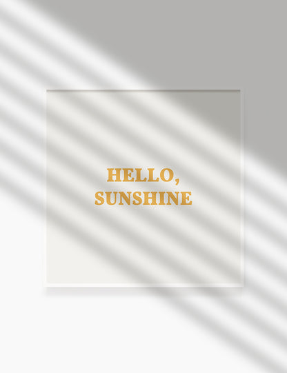 HELLO, SUNSHINE. Hello Sunshine Quote. Yellow. Printable Wall Art Quote. - PAPER MOON Art & Design