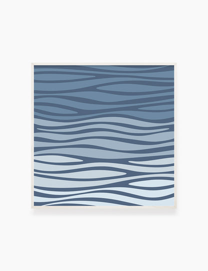 BLUE OCEAN WAVES. BOHO ART. Minimalist. Abstract. Printable Wall Art Illustration. - PAPER MOON Art & Design