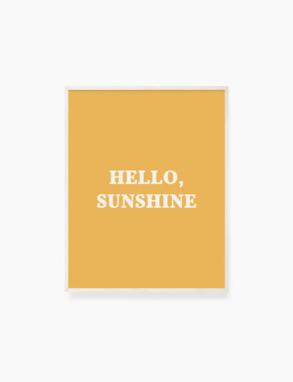 HELLO, SUNSHINE. Hello Sunshine Quote. Yellow. Printable Wall Art Quote. - PAPER MOON Art & Design