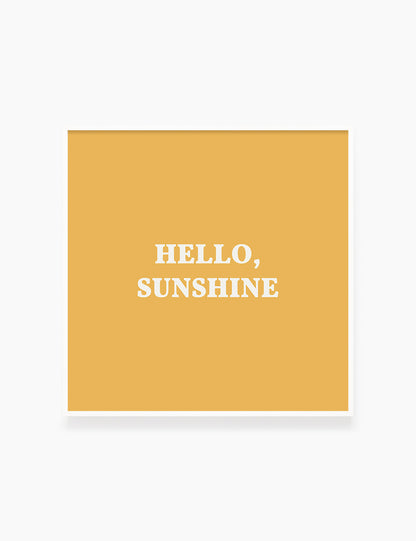 HELLO, SUNSHINE. Hello Sunshine Quote. Yellow. Printable Wall Art Quote. - PAPER MOON Art & Design
