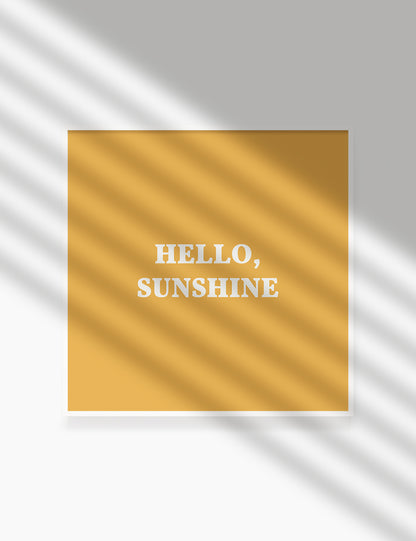 HELLO, SUNSHINE. Hello Sunshine Quote. Yellow. Printable Wall Art Quote. - PAPER MOON Art & Design
