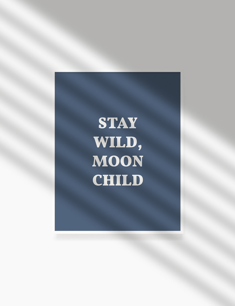 STAY, WILD, MOON CHILD. Moonchild Quote. Blue. Printable Wall Art Quote. - PAPER MOON Art & Design