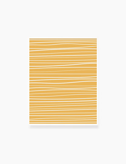 WAVY LINES. YELLOW. Minimalist. Abstract. Boho Art. Printable Wall Art Illustration. - PAPER MOON Art & Design