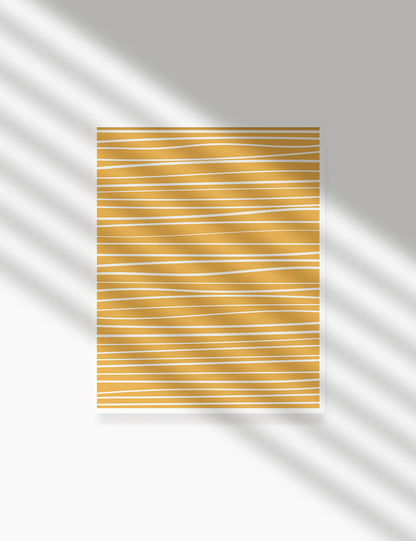 WAVY LINES. YELLOW. Minimalist. Abstract. Boho Art. Printable Wall Art Illustration. - PAPER MOON Art & Design