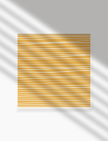 WAVY LINES. YELLOW. Minimalist. Abstract. Boho Art. Printable Wall Art Illustration. - PAPER MOON Art & Design
