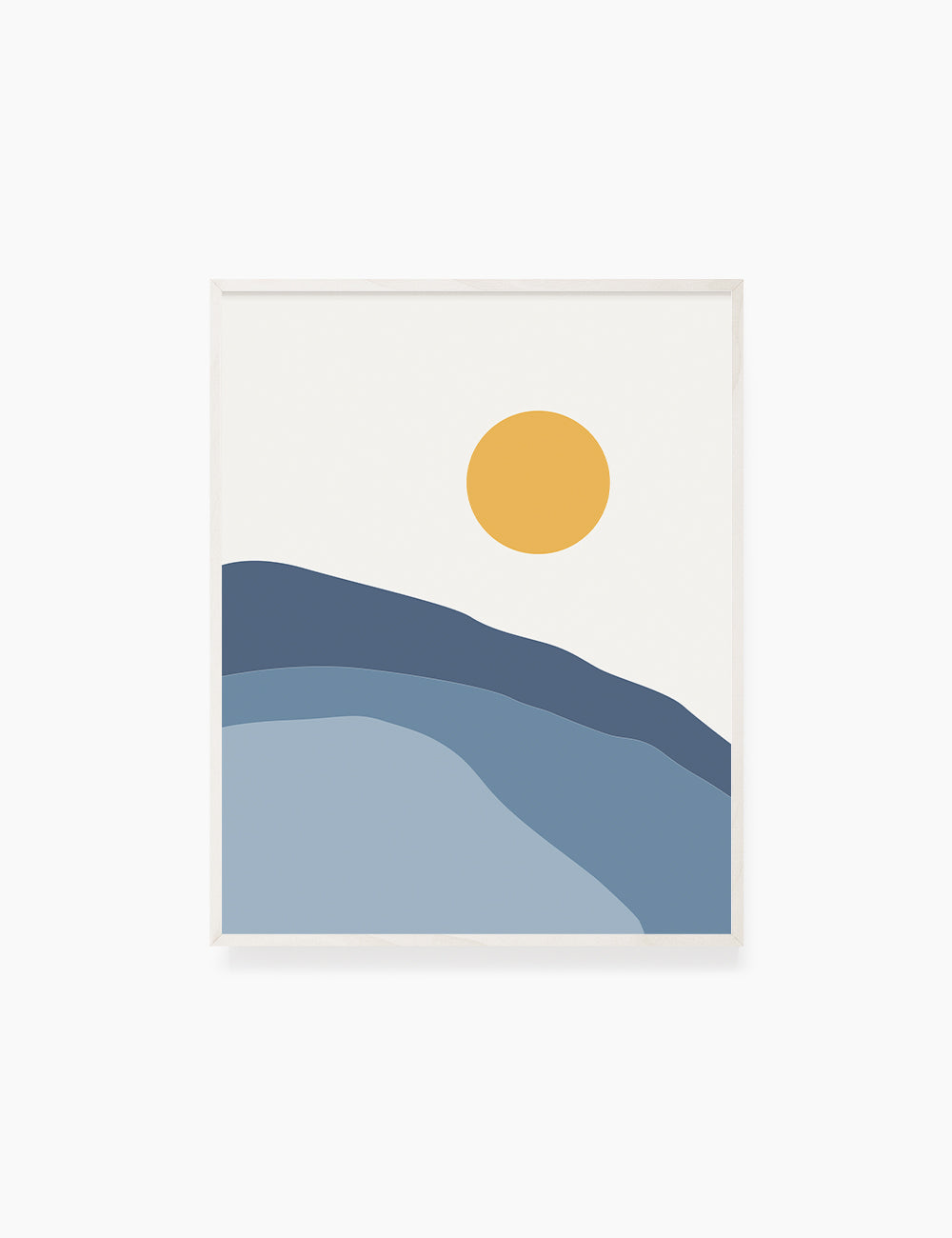 SUN OVER THE BLUE OCEAN LANDSCAPE. BOHO ART. Minimalist. Abstract. Printable Wall Art Illustration. - PAPER MOON Art & Design