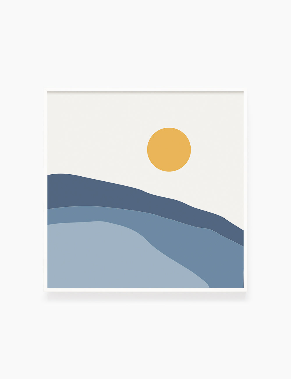 SUN OVER THE BLUE OCEAN LANDSCAPE. BOHO ART. Minimalist. Abstract. Printable Wall Art Illustration. - PAPER MOON Art & Design