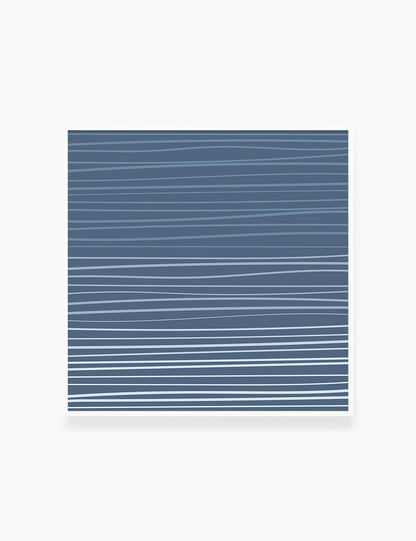 WAVY LINES. BLUE. Minimalist. Abstract. Boho Art. Printable Wall Art Illustration. - PAPER MOON Art & Design