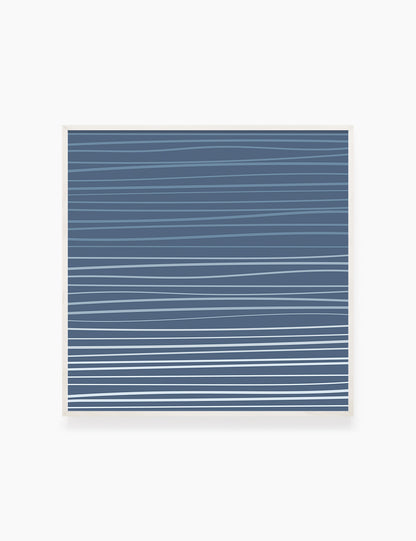 WAVY LINES. BLUE. Minimalist. Abstract. Boho Art. Printable Wall Art Illustration. - PAPER MOON Art & Design