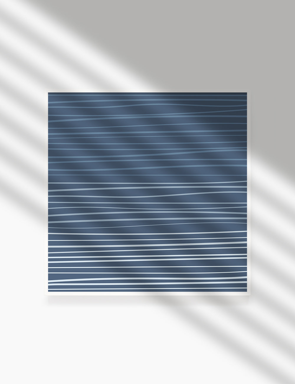 WAVY LINES. BLUE. Minimalist. Abstract. Boho Art. Printable Wall Art Illustration. - PAPER MOON Art & Design