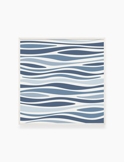 BLUE OCEAN WAVES. BOHO ART. Minimalist. Abstract. Printable Wall Art Illustration. - PAPER MOON Art & Design