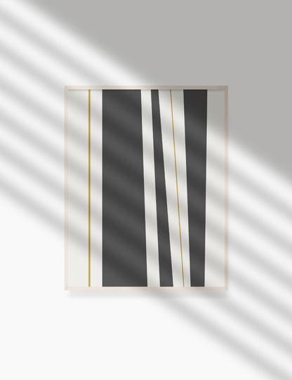 ABSTRACT MINIMAL LINES AND STRIPES. Printable Wall Art Illustration. Stripes and lines in dark grey, dull orange, and beige. Abstract art. Minimal design. Geometric print. Minimalist, abstract illustration art. Printable poster. | PAPER MOON Art & Design