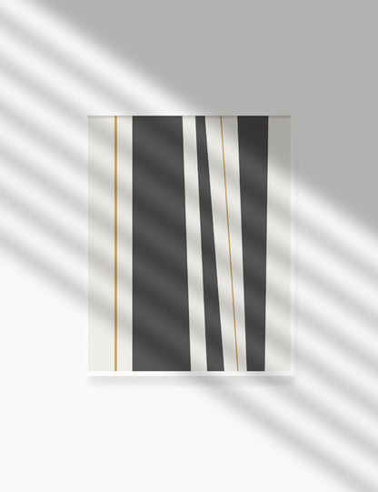 ABSTRACT MINIMAL LINES AND STRIPES. Printable Wall Art Illustration. Stripes and lines in dark grey, dull orange, and beige. Abstract art. Minimal design. Geometric print. Minimalist, abstract illustration art. Printable poster. | PAPER MOON Art & Design
