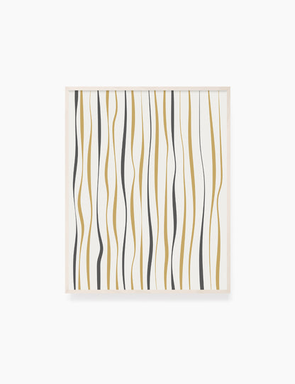 ABSTRACT MINIMAL WAVY LINES. Printable Wall Art Illustration. Wavy lines in dark grey, dull orange, and beige. Abstract art. Minimal design. Boho print. Minimalist, abstract illustration art. Printable poster. | PAPER MOON Art & Design