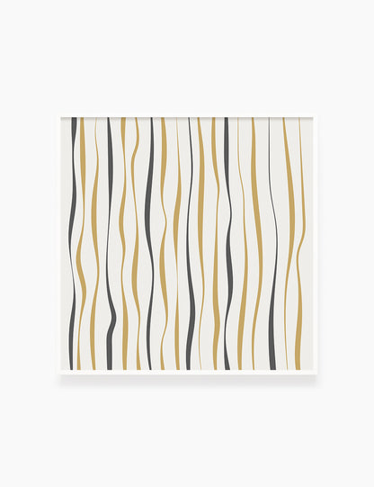 ABSTRACT MINIMAL WAVY LINES. Printable Wall Art Illustration. Wavy lines in dark grey, dull orange, and beige. Abstract art. Minimal design. Boho print. Minimalist, abstract illustration art. Printable poster. | PAPER MOON Art & Design