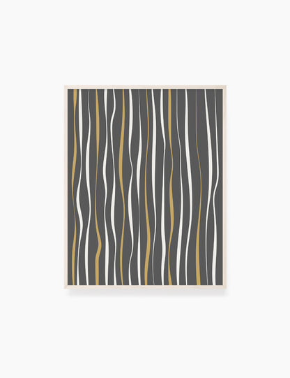 ABSTRACT MINIMAL WAVY LINES. Boho Art. Print. Printable Wall Art Illustration. Wavy lines in dark grey, dull orange, and beige. Abstract art. Minimal design. Minimalist, abstract illustration art. Printable poster. | PAPER MOON Art & Design