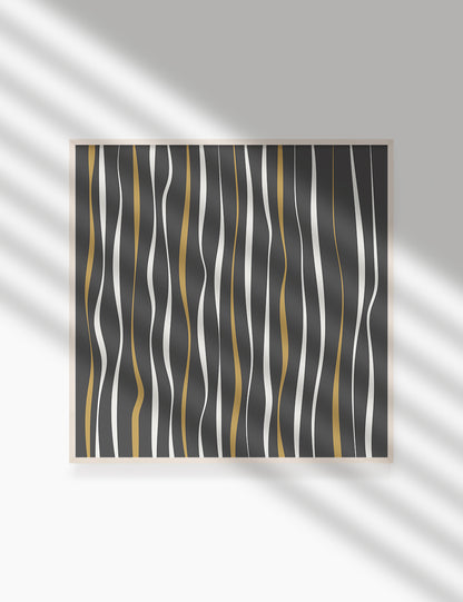 ABSTRACT MINIMAL WAVY LINES. Boho Art. Print. Printable Wall Art Illustration. Wavy lines in dark grey, dull orange, and beige. Abstract art. Minimal design. Minimalist, abstract illustration art. Printable poster. | PAPER MOON Art & Design