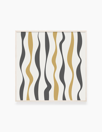 ABSTRACT MINIMAL WAVY LINES. Boho Art Print. Printable Wall Art Illustration. Wavy lines in dark grey, dull orange, and beige. Abstract art. Minimal design. Minimalist, abstract illustration art. Printable poster. | PAPER MOON Art & Design